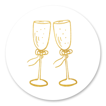 Champagneglazen goud